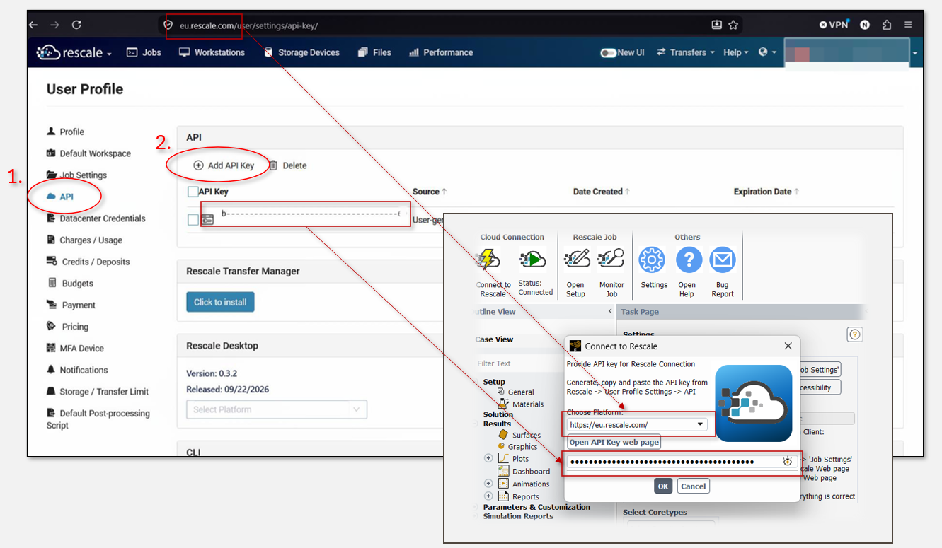 Define Rescale API key