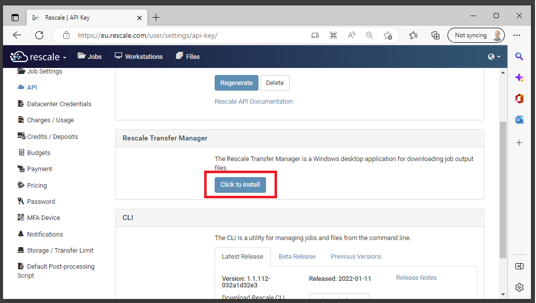 Download Rescale Transfer Manager